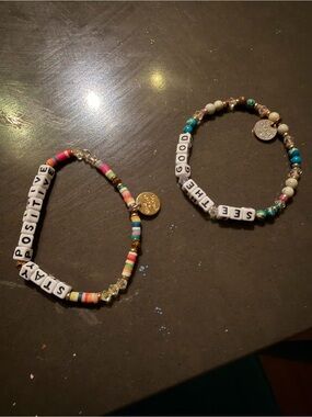 Little Words Project Beaded Positive Message Bracelet Set - Multicolor
